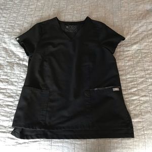 Figs scrub top xs vneck camo Black Gaya